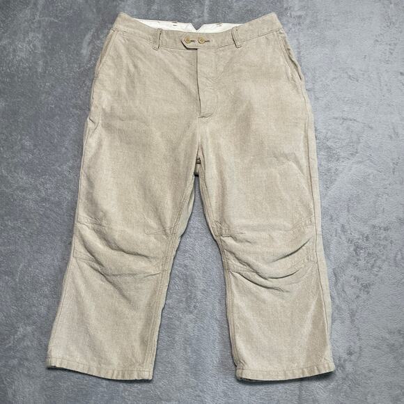 Vlas Blomme Pants Womens Medium Tan Linen Japan Lagenlook Linen Rustic Relaxed - Picture 1 of 9